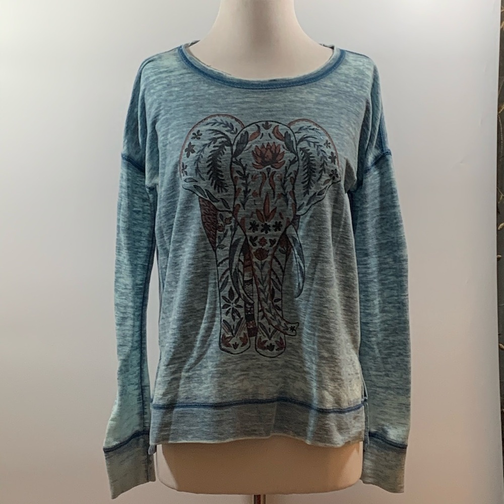 Lucky Lotus Long Sleeve Elephant T-shirt Size XS